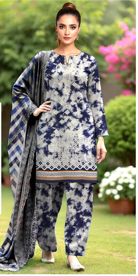SAPPHIRE LUXURY LAWN EMP 3 PEICE SUIT