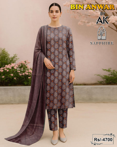 Majestic Digital Print Lawn 3-Piece Set (Unstitched)