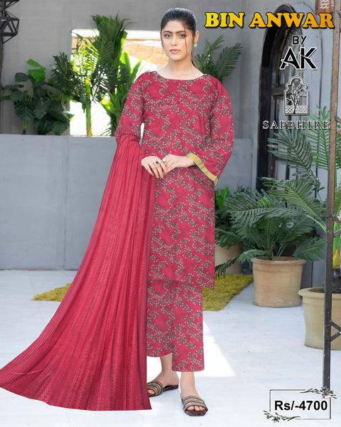Majestic Digital Print Lawn 3-Piece Set (Unstitched)