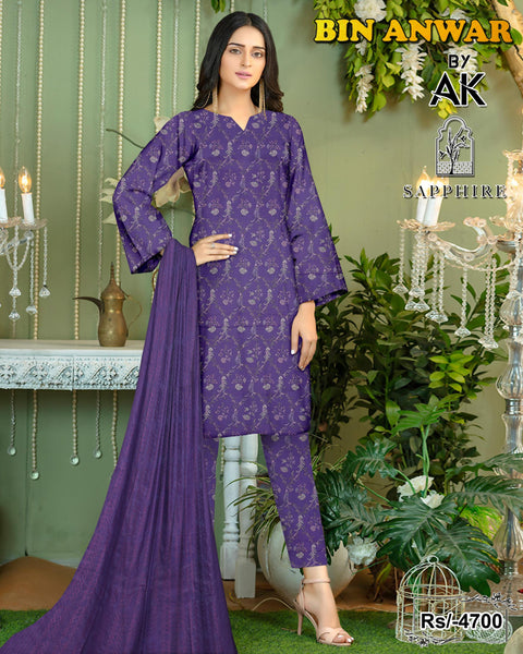 Majestic Digital Print Lawn 3-Piece Set (Unstitched)